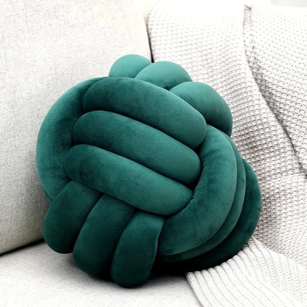 Large Knot Pillows Emerald Green & Pink Place On Yr Sofa, Bed R Chair R